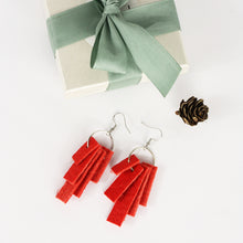 Load image into Gallery viewer, Pinatex earings, red