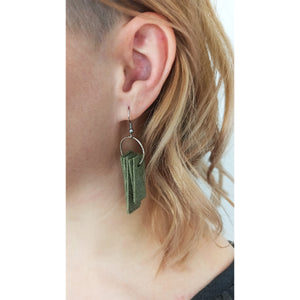 Pinatex earings, green