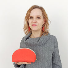 Load image into Gallery viewer, Pinatex earings, red