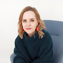 Load image into Gallery viewer, Pinatex earings, red