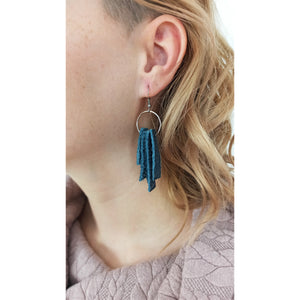 Pinatex earings, blue