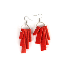 Load image into Gallery viewer, Pinatex earings, red