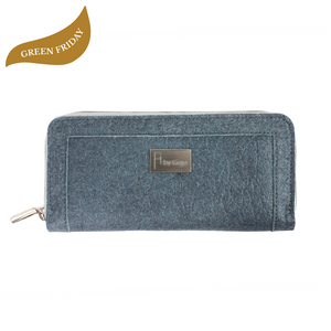 Eco-chic wallet from pineapple leaves, blue