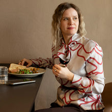 Load image into Gallery viewer, Silk blouse Nina, large floral motif
