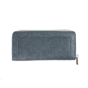 Eco-chic wallet from pineapple leaves, blue