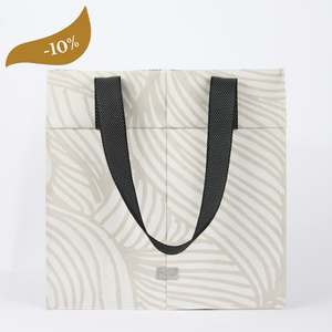 HANA SQUARE BAG, light grey with pattern