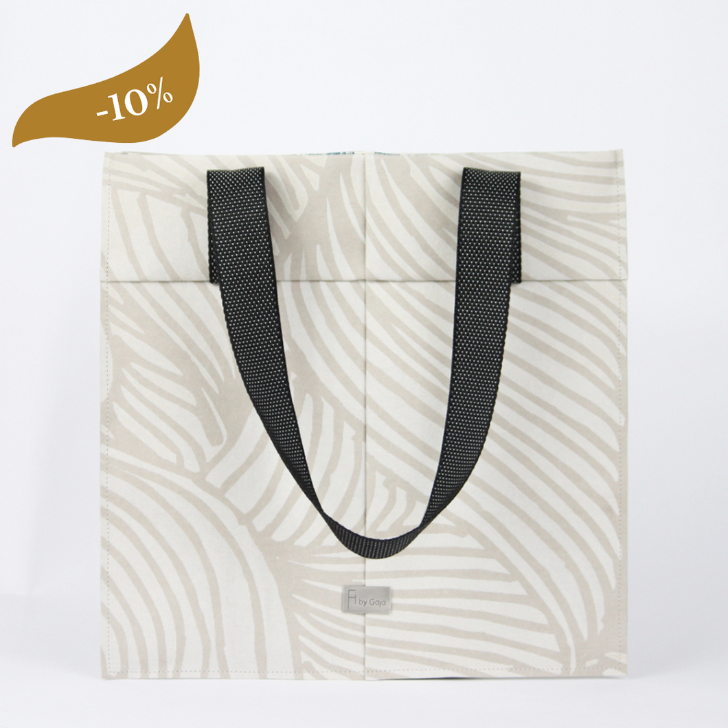 HANA SQUARE BAG, light grey with pattern