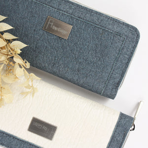 Eco-chic wallet from pineapple leaves, blue