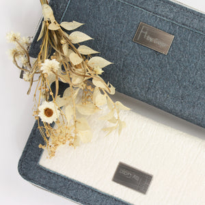 Eko-šik denarnica iz ananasovih listov, modra in platinasta