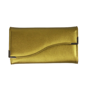 Eco-chic wallet from cactus, golden