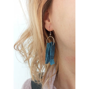 Pinatex earings, blue