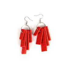 Load image into Gallery viewer, Pinatex earings, red
